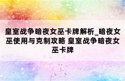 皇室战争暗夜女巫卡牌解析_暗夜女巫使用与克制攻略 皇室战争暗夜女巫卡牌